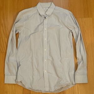 Men's Light Gray Slim For Button-Down Shirt